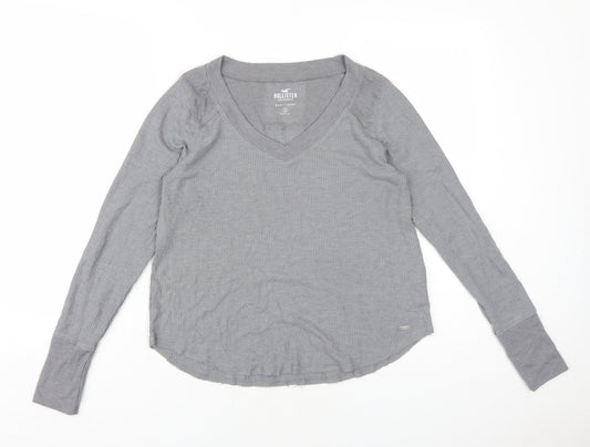 Womens UK Size S Hollister Grey Jersey T-Shirt