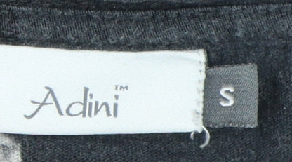 Adini Women's Black A-Line Dress S, Cotton, Casual