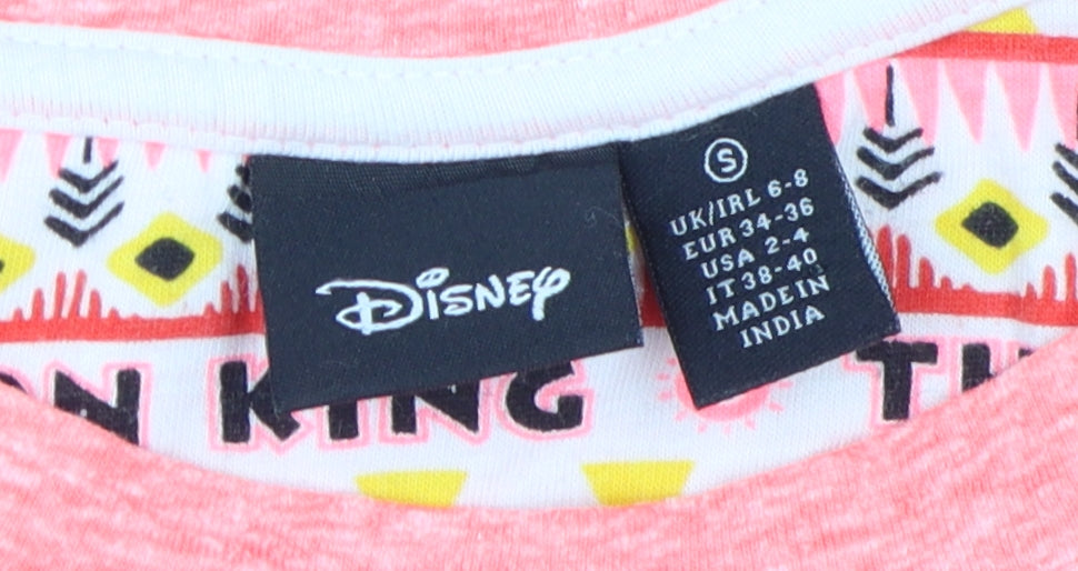 Womens UK Size S Disney Pink  T-Shirt