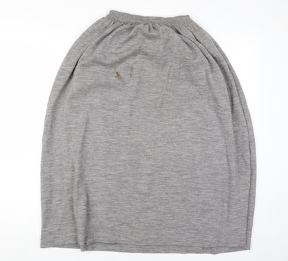 Valentino Women's Grey Wool A-Line Midi Skirt Size 14