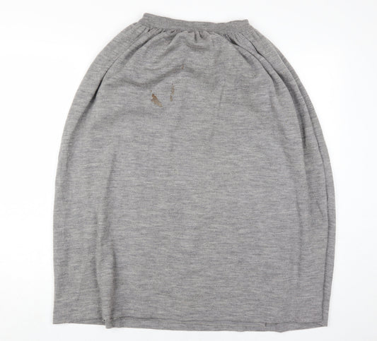 Valentino Women's Grey Wool A-Line Midi Skirt Size 14