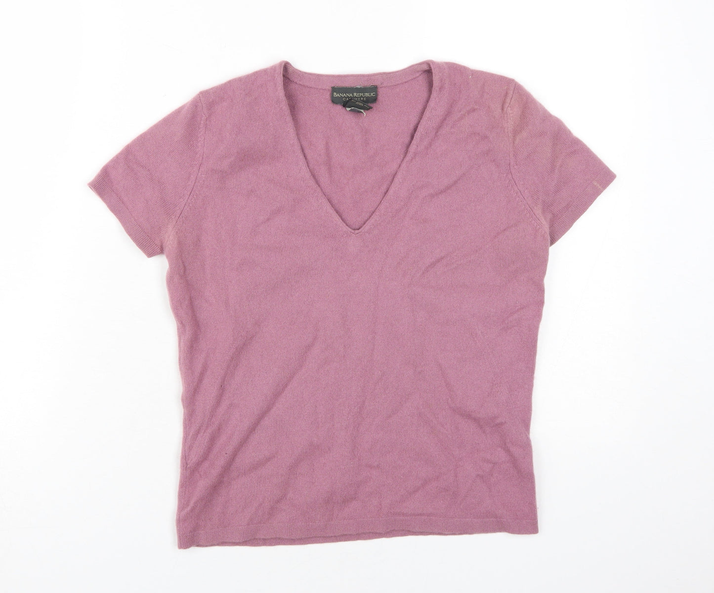 Banana Republic Women's Purple Cashmere V-Neck T-Shirt