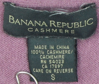 Banana Republic Women's Purple Cashmere V-Neck T-Shirt