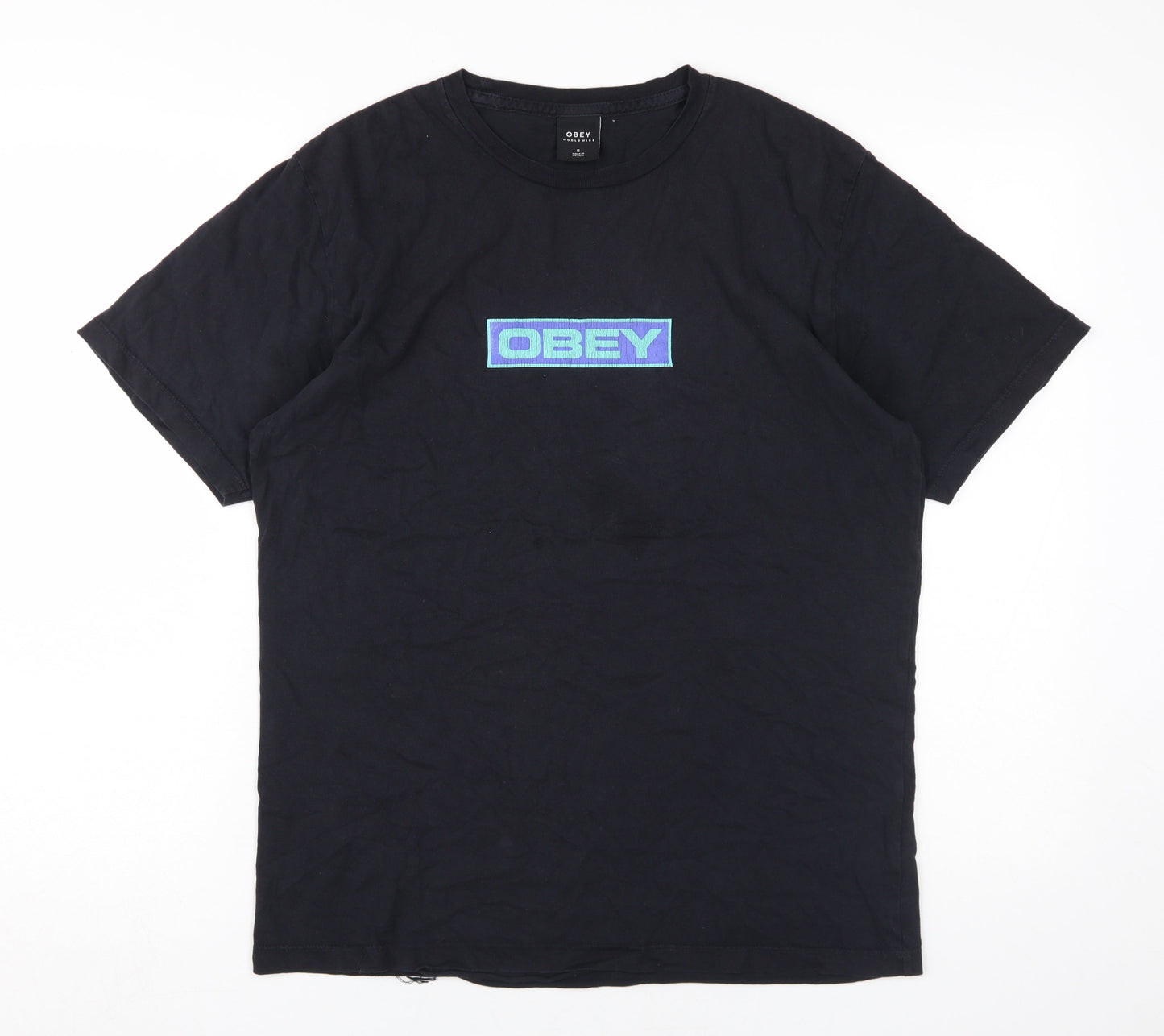 Obey Black Unisex Crew Neck T-Shirt - Size S