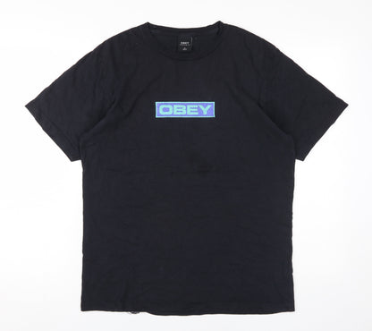 Obey Black Unisex Crew Neck T-Shirt - Size S