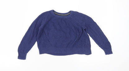 GapKids Boys Blue Chunky-Knit Pullover Jumper 4-5 Years