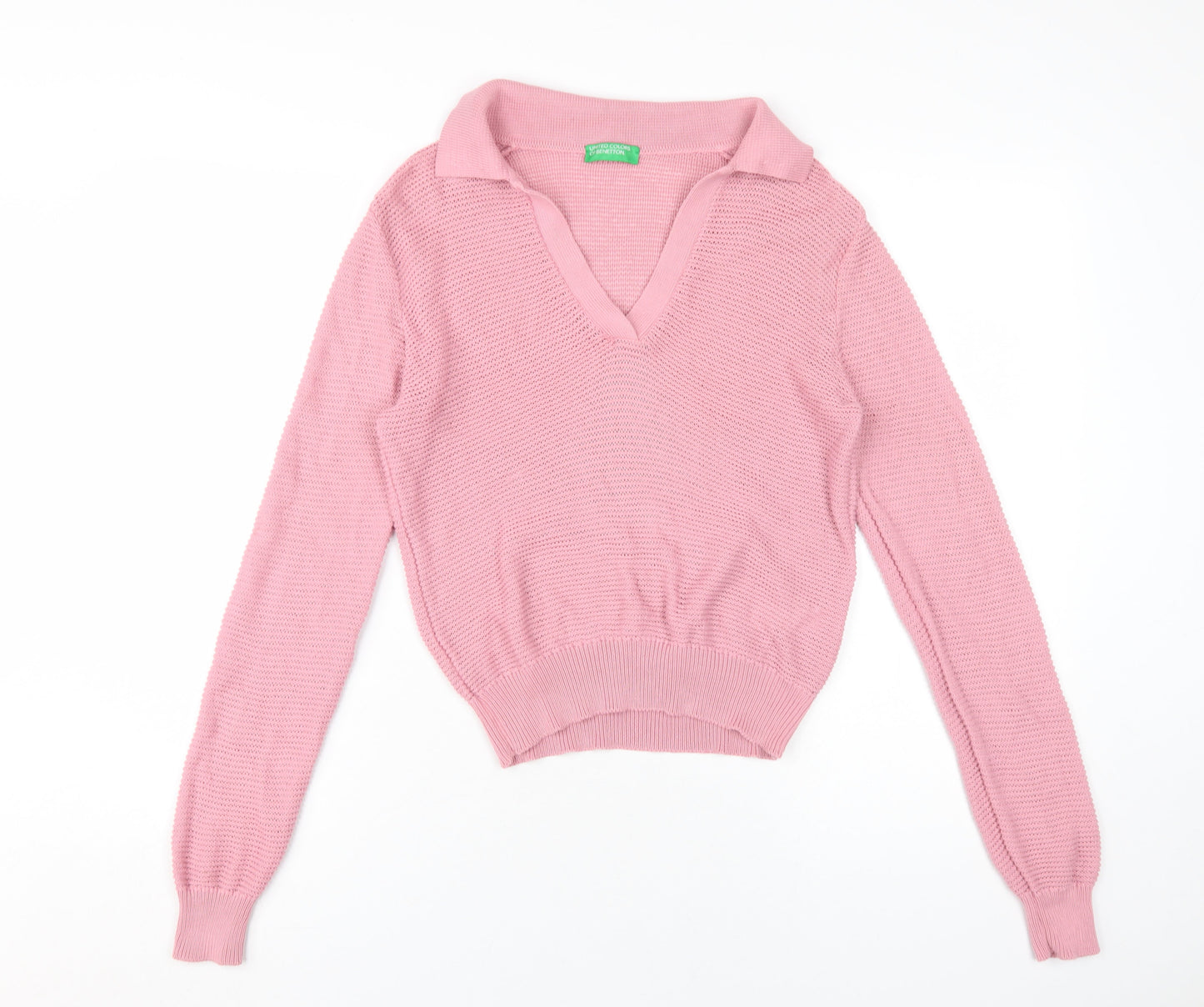 Womens UK Size XS United Colors of Benetton Pink Pullover Jumper