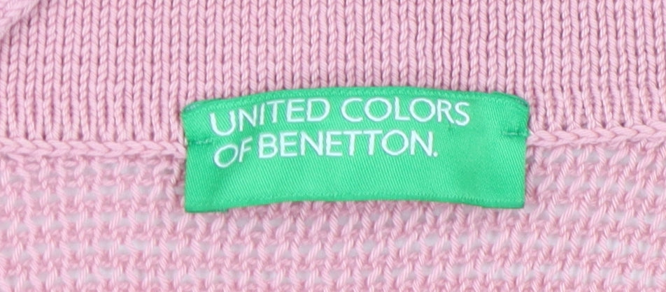Womens UK Size XS United Colors of Benetton Pink Pullover Jumper