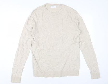 Jack & Jones Beige Knit Pullover Jumper Medium