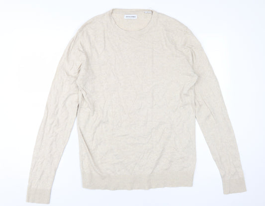 Jack & Jones Beige Knit Pullover Jumper Medium