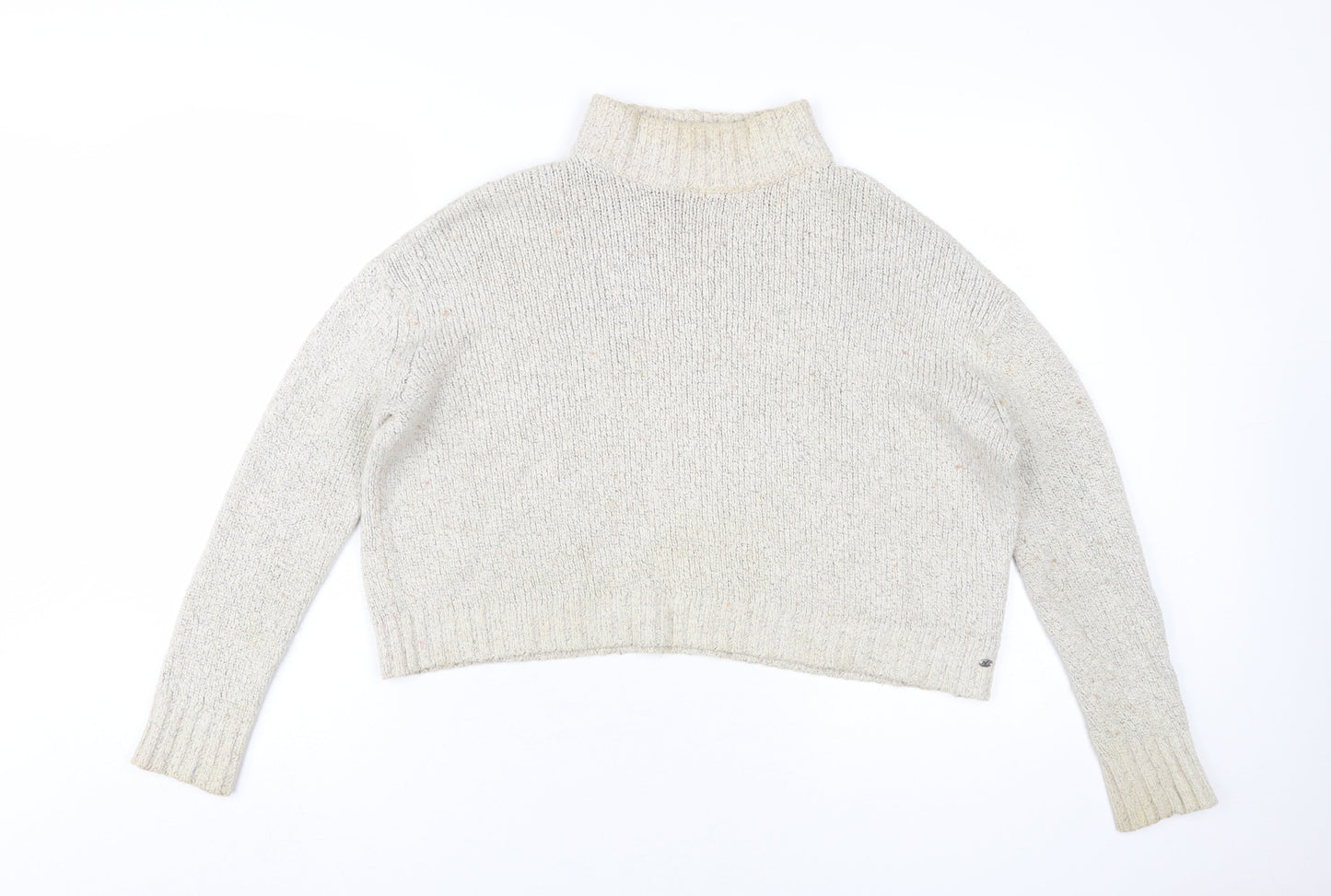 American Eagle Women Ivory High Neck Jumper M