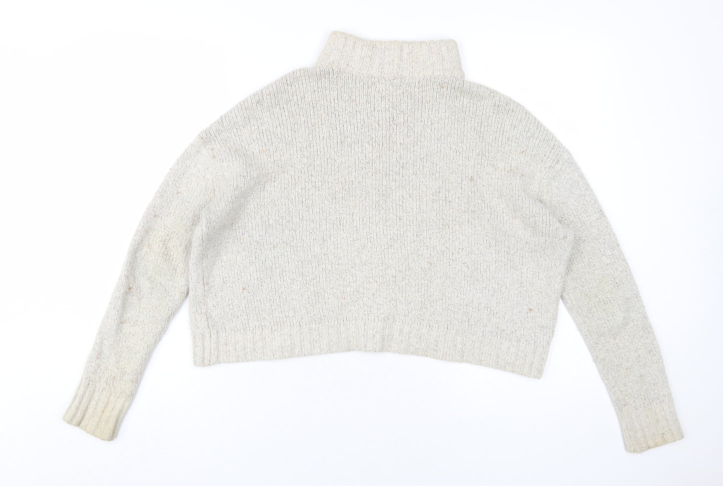 American Eagle Women Ivory High Neck Jumper M