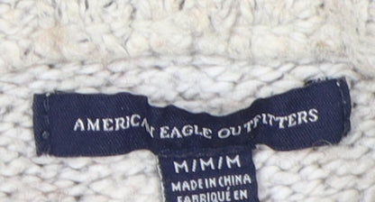 American Eagle Women Ivory High Neck Jumper M