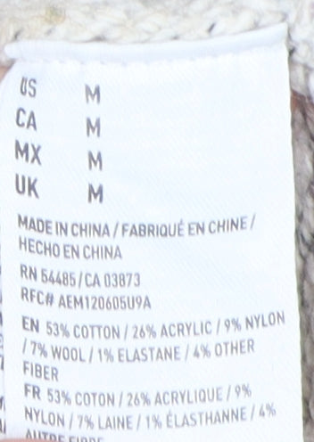 American Eagle Women Ivory High Neck Jumper M