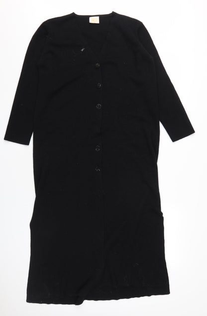 Country Casuals Women Black M Cardigan V-Neck Knit