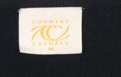 Country Casuals Women Black M Cardigan V-Neck Knit
