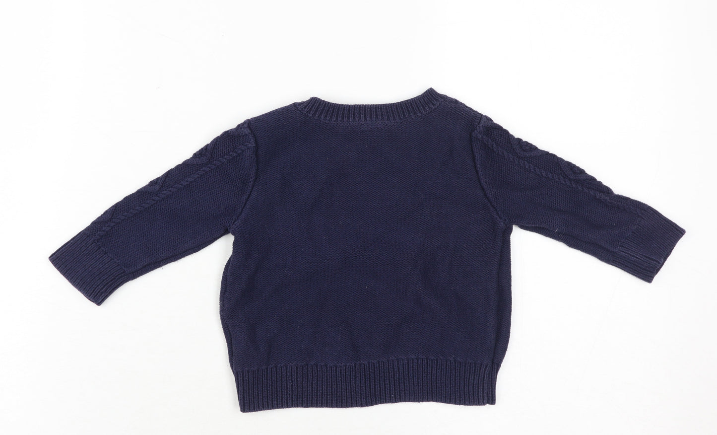 Gap Unisex Baby Blue Cotton Pullover Jumper 6-12 Months