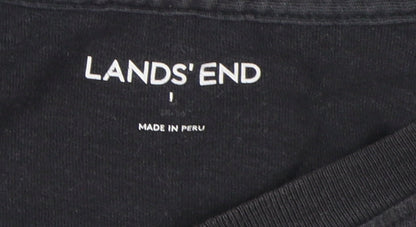 Lands' End Black Unisex Long Sleeve T-Shirt L