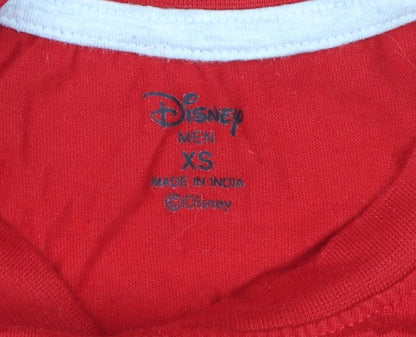 Mens UK Size XS Disney Red  T-Shirt