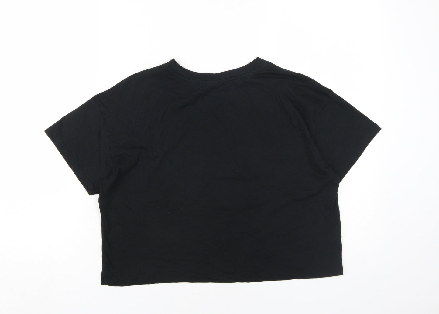 Victoria Sport Women's Black Cropped T-Shirt, Size S