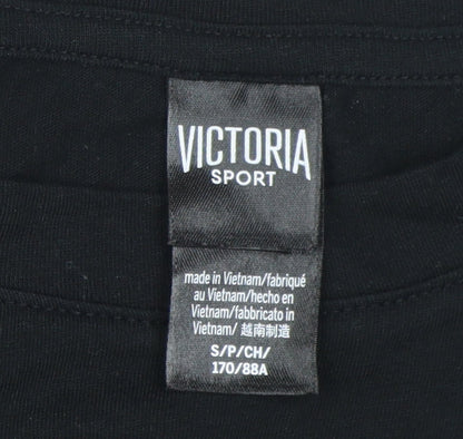 Victoria Sport Women's Black Cropped T-Shirt, Size S