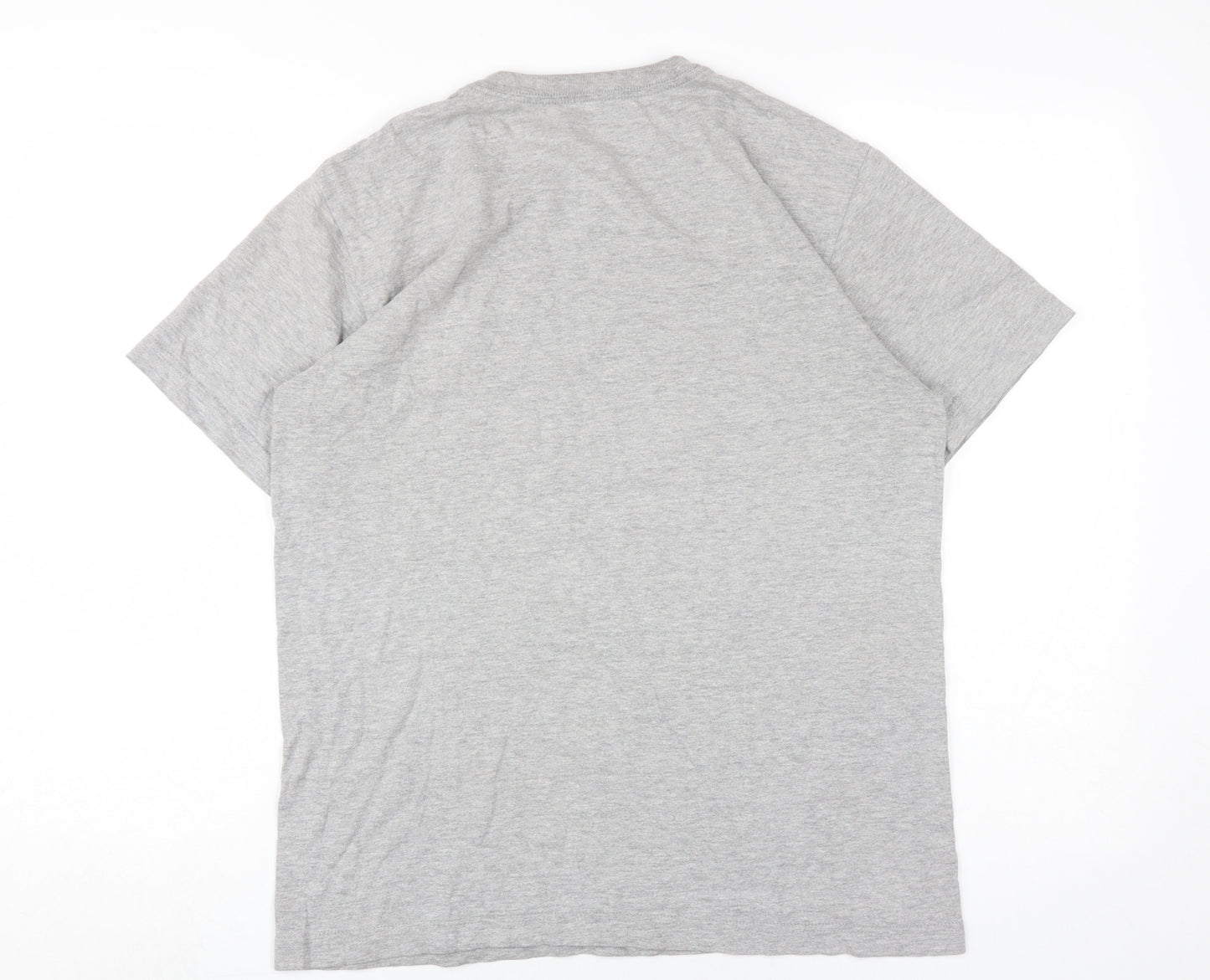 Adidas Men's Grey Crew Neck Logo T-Shirt, Size S - Excellent