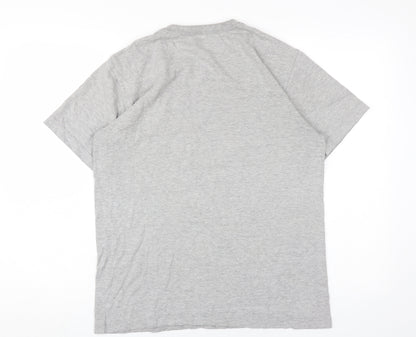 Adidas Men's Grey Crew Neck Logo T-Shirt, Size S - Excellent