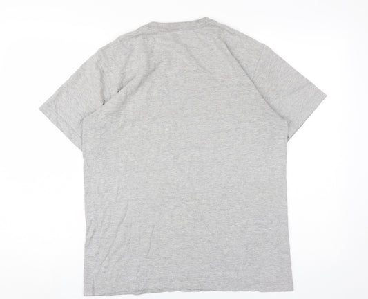 Adidas Men's Grey Crew Neck Logo T-Shirt, Size S - Excellent