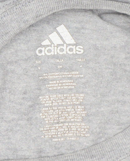 Adidas Men's Grey Crew Neck Logo T-Shirt, Size S - Excellent