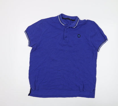 Chelsea FC Men's Blue Polo Shirt, Size L, Sporty Style