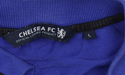 Chelsea FC Men's Blue Polo Shirt, Size L, Sporty Style