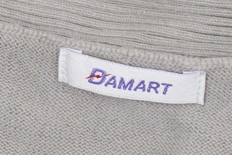 Damart Women's Grey V-Neck Pullover Jumper L