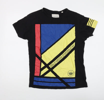 Soulstar Men's Black Graphic Print T-Shirt Size S
