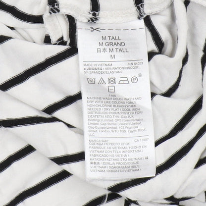 Gap Women's White Striped Jersey T-Shirt, Medium