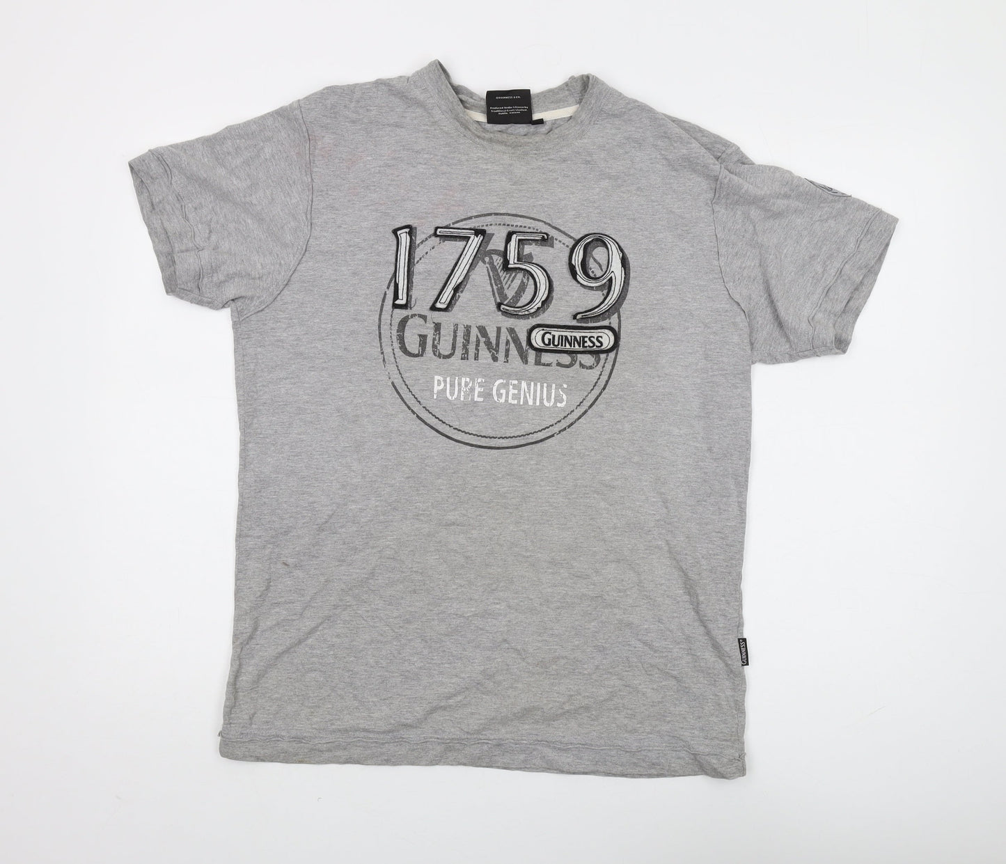 Mens UK Size L Guinness Grey  T-Shirt