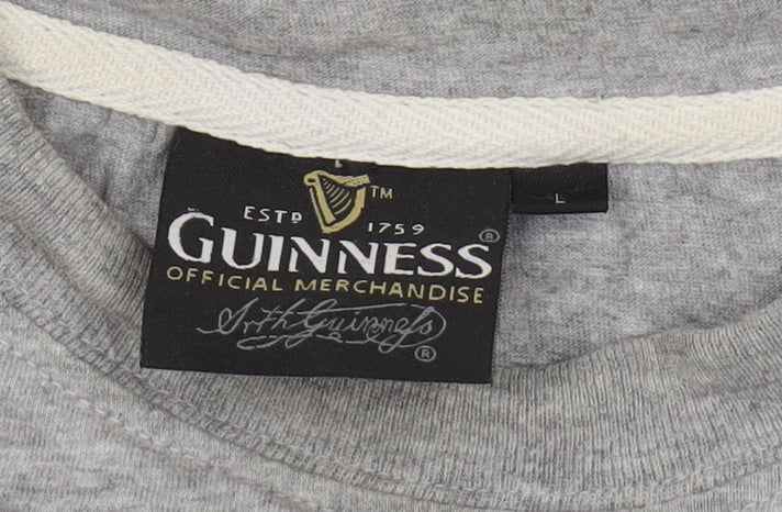 Mens UK Size L Guinness Grey  T-Shirt