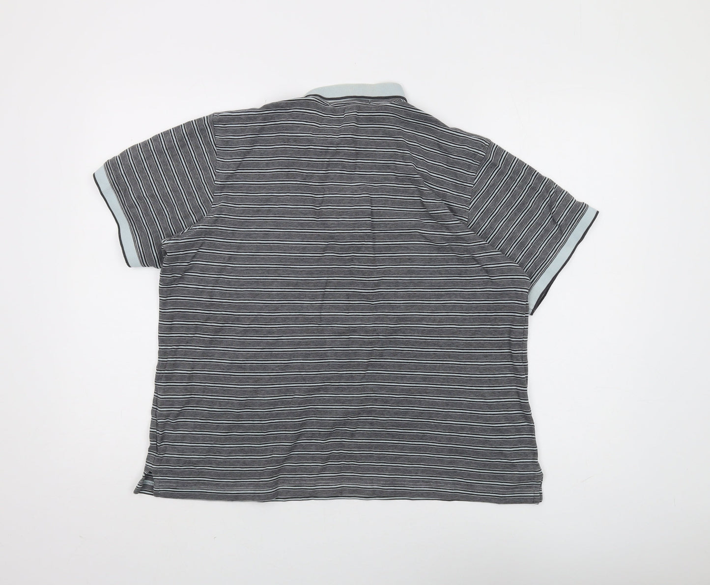 Lyle & Scott Men's Grey Striped Polo Shirt L