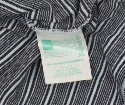 Lyle & Scott Men's Grey Striped Polo Shirt L