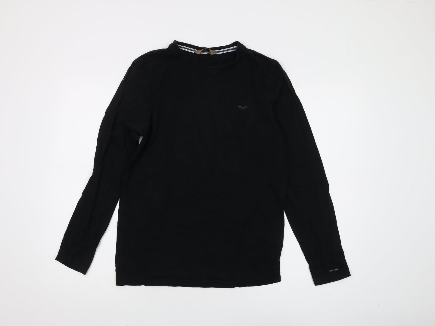 Ferouch Jeans Men's Black Logo Long Sleeve T-Shirt - S