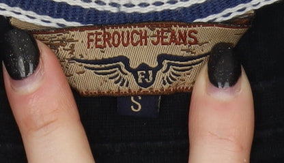 Ferouch Jeans Men's Black Logo Long Sleeve T-Shirt - S