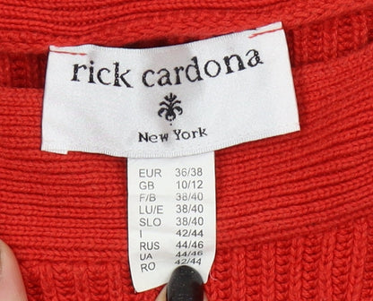 Womens UK Size 10/12 Rick Cardona Red Pullover Jumper
