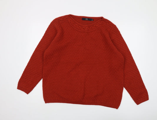Womens UK Size L Isle Essentials Red Pullover Jumper