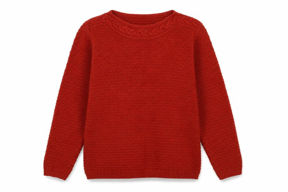 Womens UK Size L Isle Essentials Red Pullover Jumper