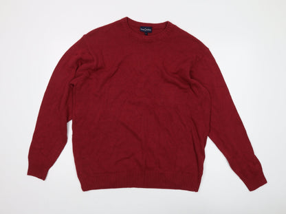Peter Gribby Men's Red Cotton Pullover Jumper Size L