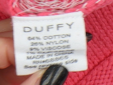 Duffy Women's Pink XS Open-Knit Pullover Jumper