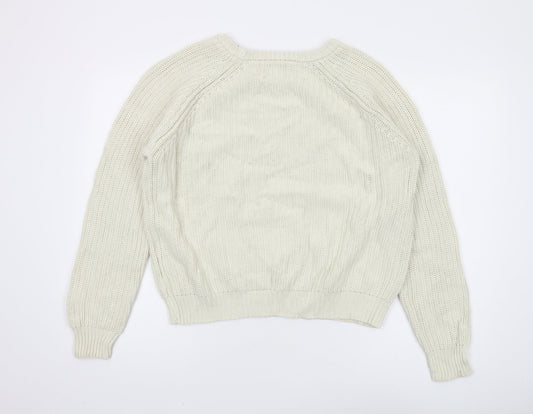 Womens UK Size M Bellfield Ivory Pullover Jumper