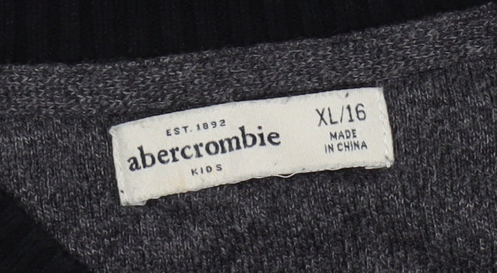Abercrombie Kids Black V-Neck Teens Pullover Jumper