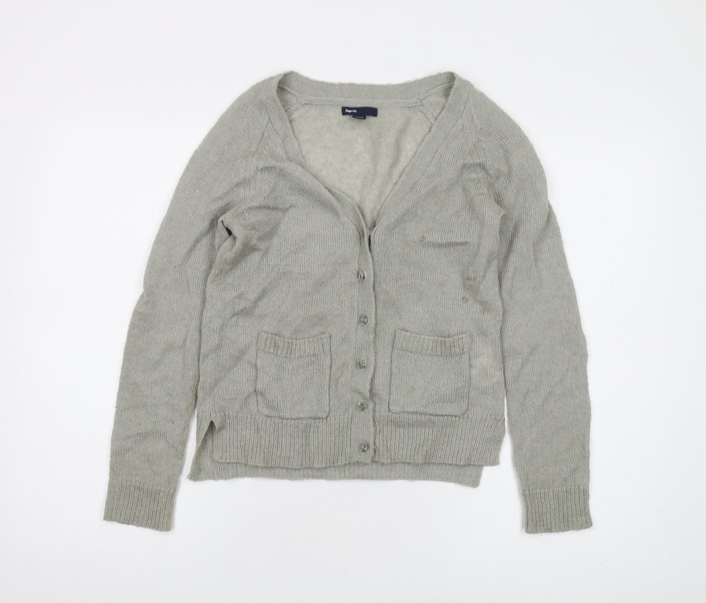 Gap Girls Grey Cardigan, Size 13, Acrylic Blend, V-Neck