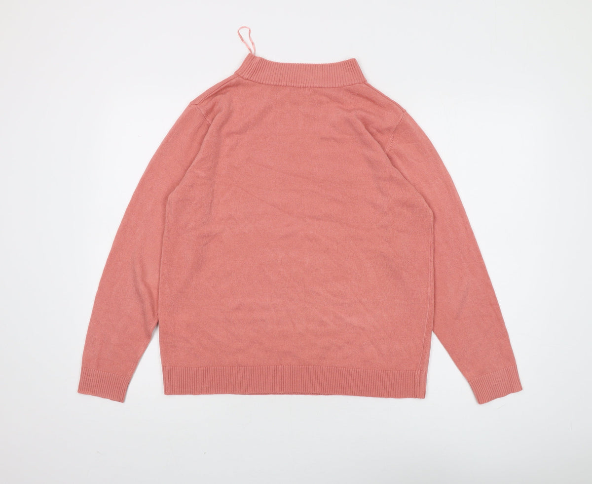 Womens UK Size 18/20 Damart Pink Pullover Jumper