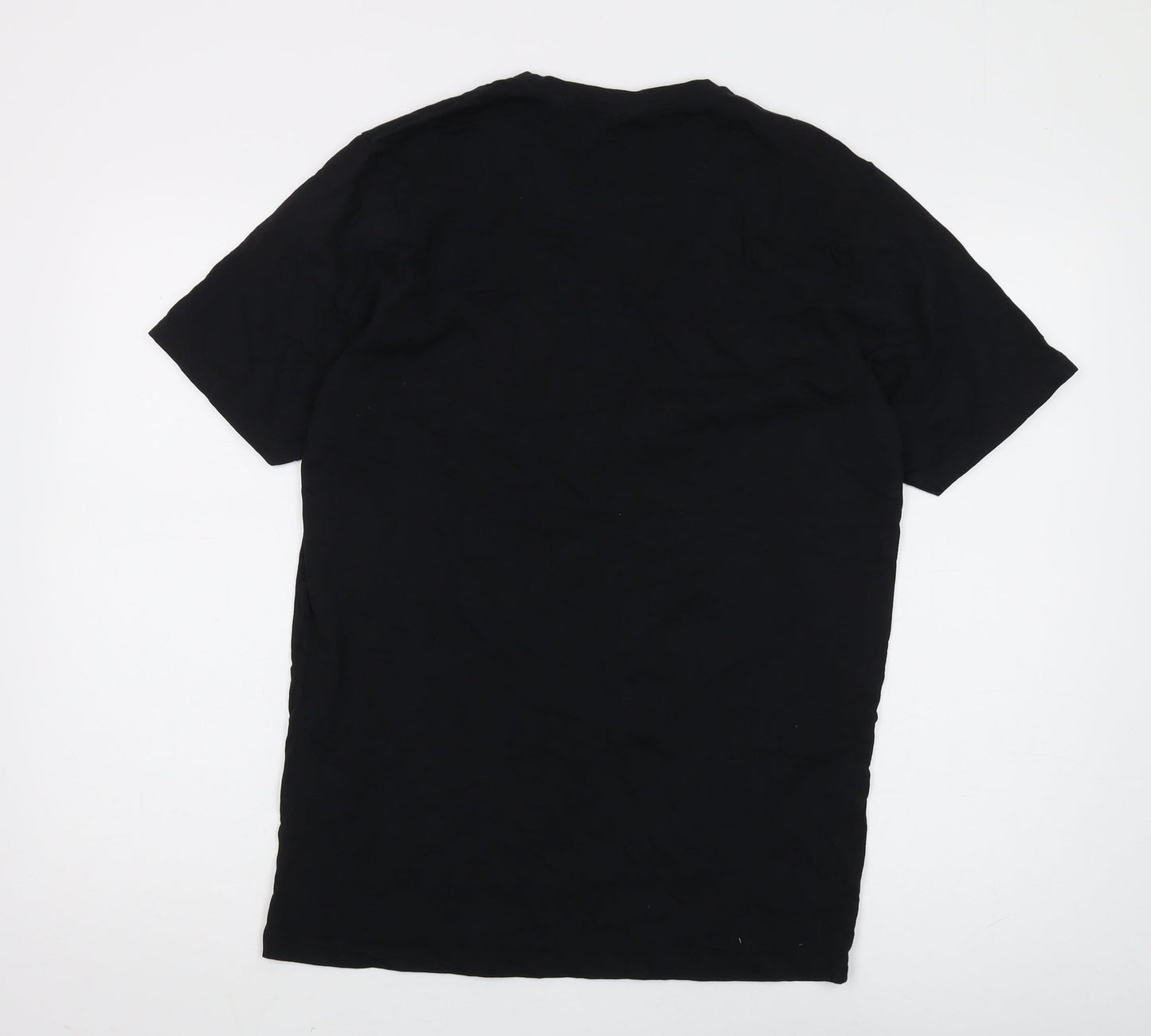 PRE END Men's Black Cotton Crew Neck T-Shirt M